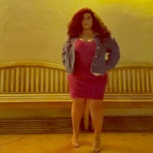 NWT Forever 21 magenta knit dress midi